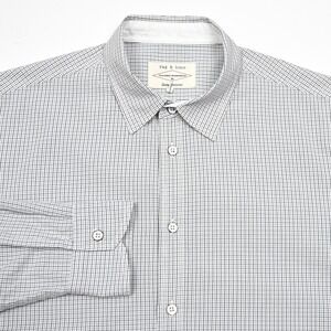Rag & Bone Men's Shirt Tailored Workwear L/S Medium Button Up Micro Plaid Preppy